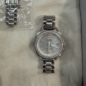 Coach Silver-Tone Watch with Crystal Accents
